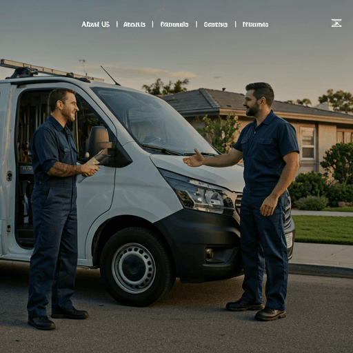 Professional plumber shaking hands with homeowner